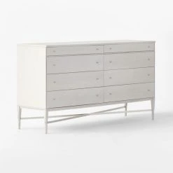 Connoisseur 8-Drawer Whitewashed Oak Wood Dresser Model 1006 -Cb2 Pop Shop WtWd1006CnnssrWdDresser3QSSS22